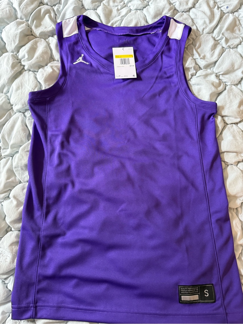 Jordan Purple Athletic Jersey with Black Patch